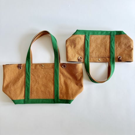 canvas tote bag (brick color  & green)