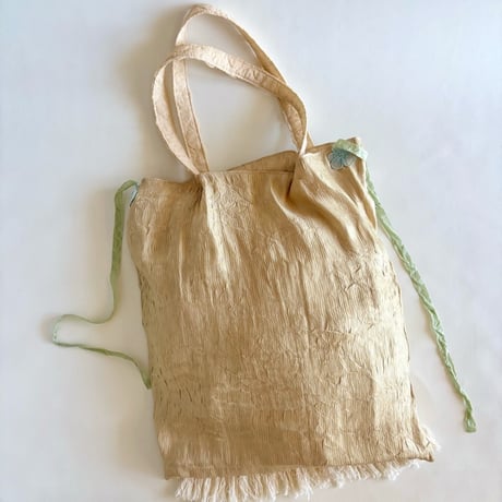"upcycle" vintage lace  bag  (pale yellow)