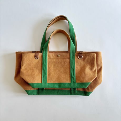 canvas tote bag (brick color  & green)