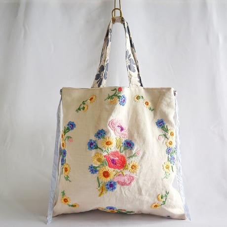 "upcycle" vintage embroidery bag