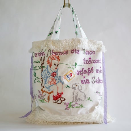 "upcycle" vintage embroidery bag