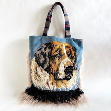 "upcycle" vintage  bag  (dog)