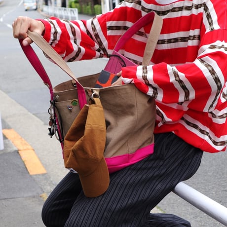 canvas tote bag (mushroom & pink)