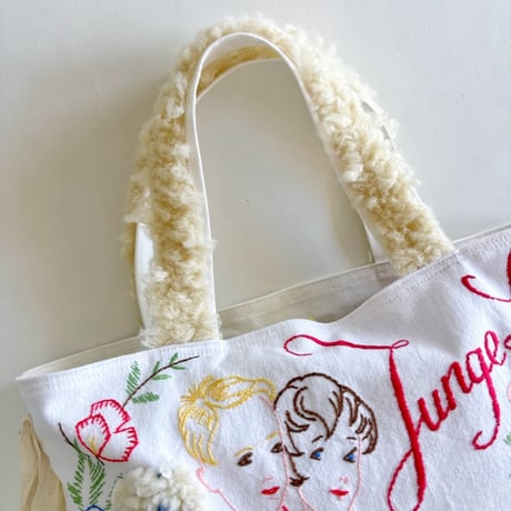 "upcycle" vintage embroidery bag (ecru)