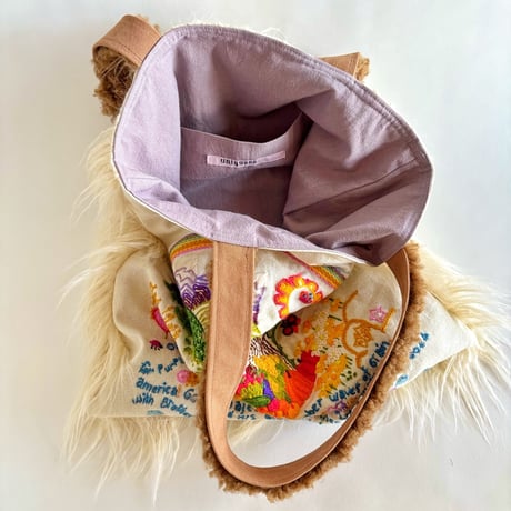 "upcycle" vintage embroidery bag (ecru)