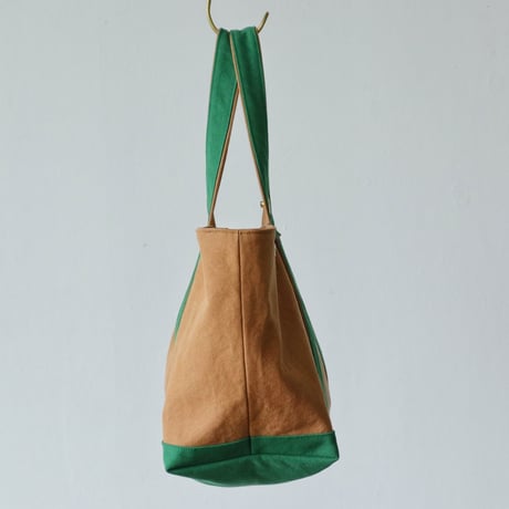 canvas tote bag (brick color  & green)