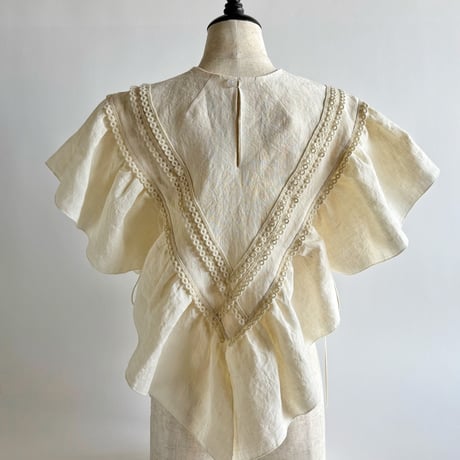 European linen scarf collar (white race) "c"