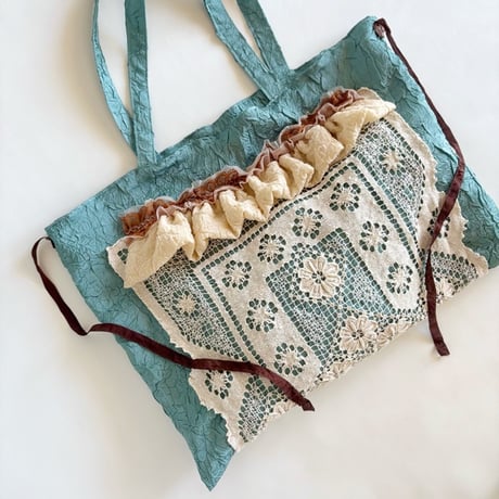 vintage lace  bag  (mint blue)