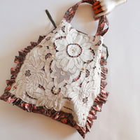 "upcycle" vintage lace  bag  (old rose)