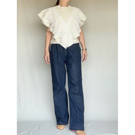 European linen scarf collar (white race)  "b"