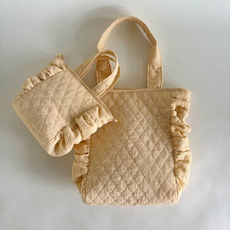 gather tote bag　（beige)