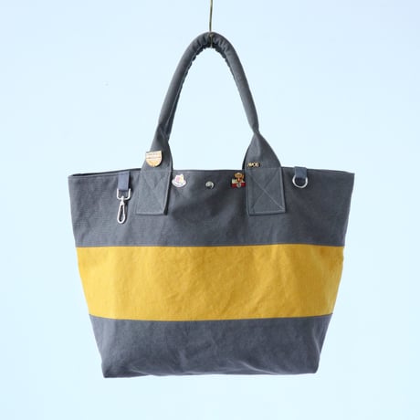 bicolor tote bag (gray & yellow)