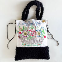 "upcycle" vintage embroidery bag (black)