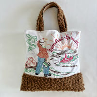 "upcycle" vintage embroidery bag (brown)