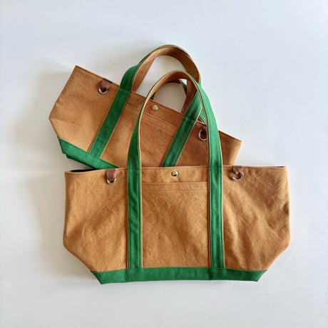 canvas tote bag (brick color  & green)