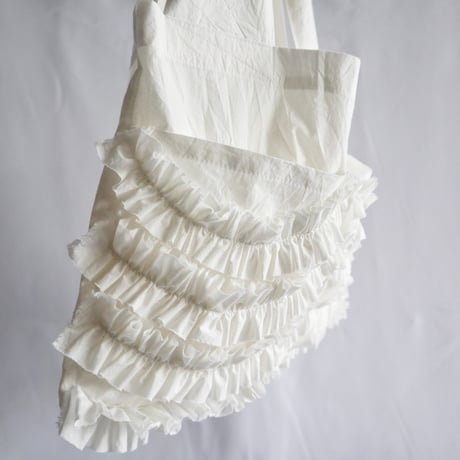shirring pocket cotton bag (off white)