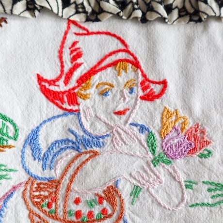 "upcycle" vintage embroidery bag