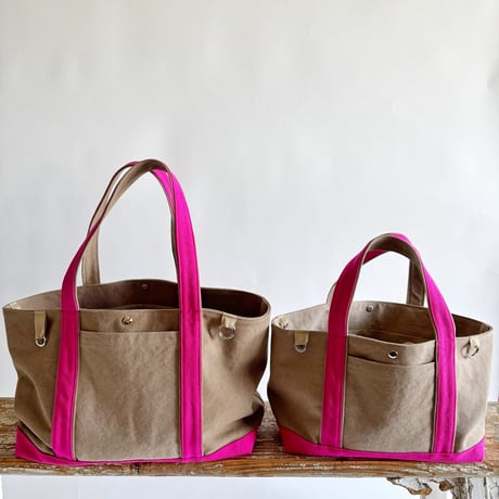 canvas tote bag (mushroom & pink)