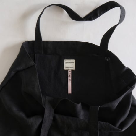 linen tote bag & linen drawstring  shoulder bag  (black)