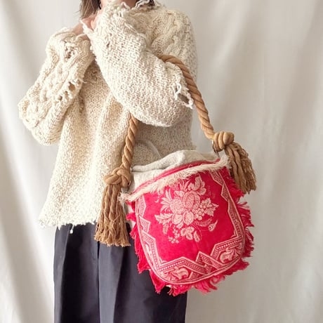 ”upcycle" bicolor 2way bag (doily)