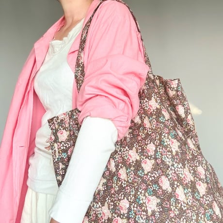"upcycle" vintage lace  bag  (old rose)