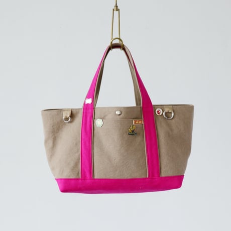 canvas tote bag (mushroom & pink)