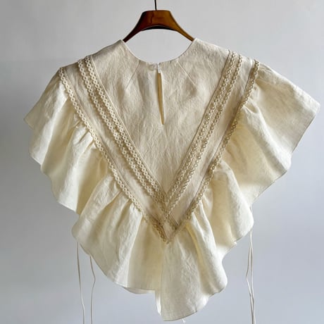 European linen scarf collar (white race) "c"