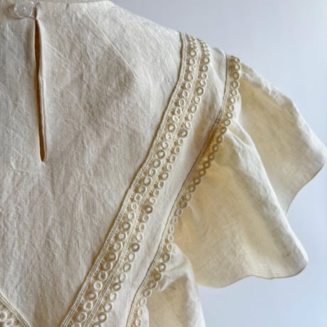 European linen scarf collar (white race) "c"