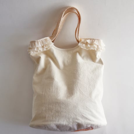 "upcycle" vintage embroidery bucket bag  (ecru)