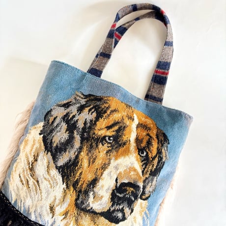 "upcycle" vintage  bag  (dog)