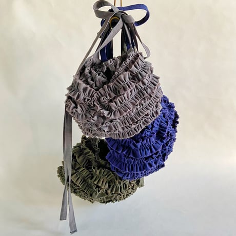 shirring bag （light navy)