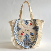 flower embroidery gather bag  ”A"