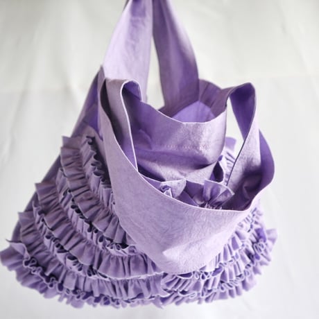 shirring pocket cotton bag (lavender)