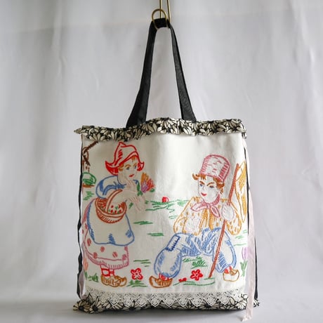 "upcycle" vintage embroidery bag