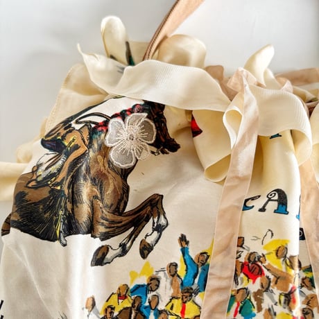 vintage scarf upcycle bag (western)