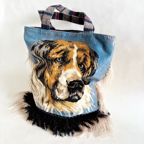 "upcycle" vintage  bag  (dog)