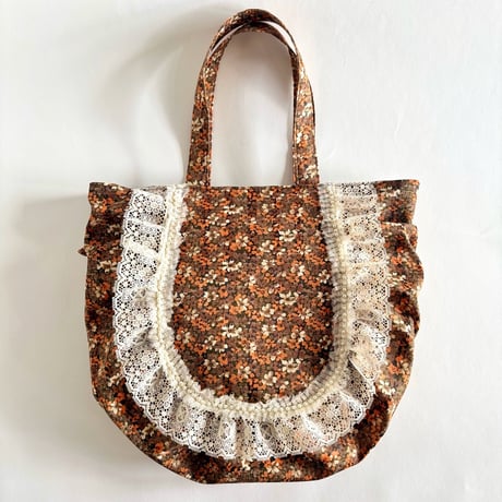 vintage fabric gather bag  "B"