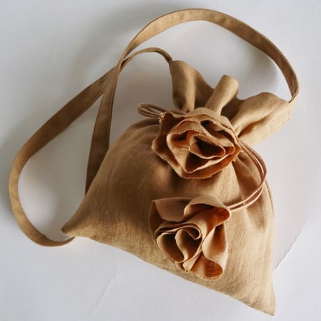 linen tote bag & linen drawstring  shoulder bag ( beige)