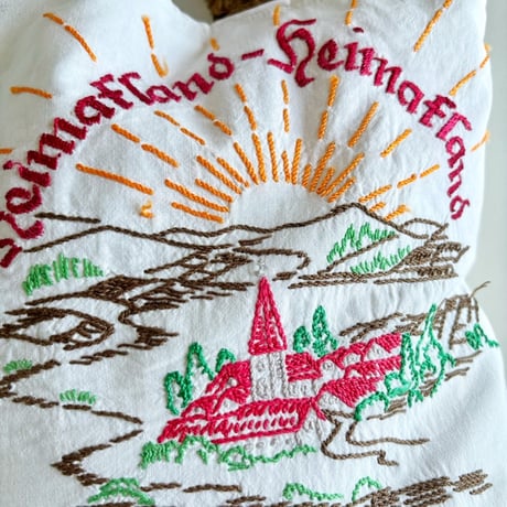 "upcycle" vintage embroidery bag (brown)