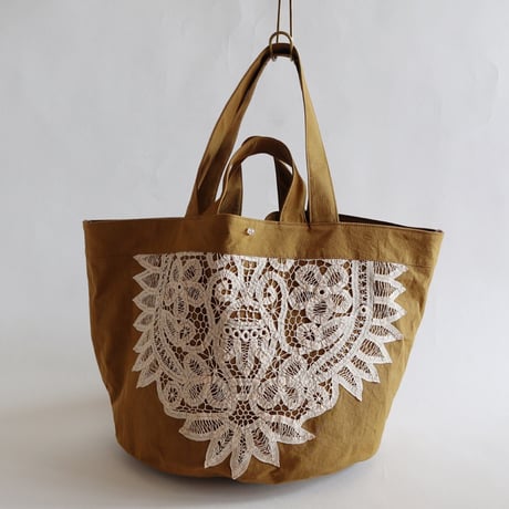 vintage lace bucket bag (mustard)