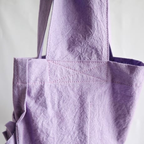 shirring pocket cotton bag (lavender)