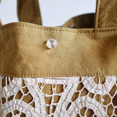 vintage lace bucket bag (mustard)