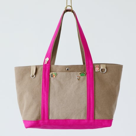 canvas tote bag (mushroom & pink)