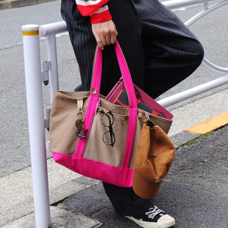 canvas tote bag (mushroom & pink)