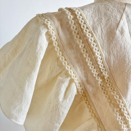 European linen scarf collar (white race) "c"