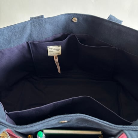 canvas tote bag (navy & bordeaux)