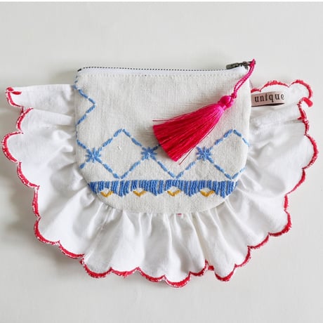 vintage embroidery pouch "d"