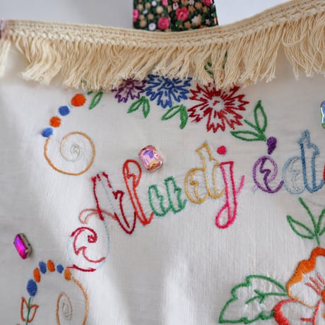 "upcycle" vintage embroidery bag "b"