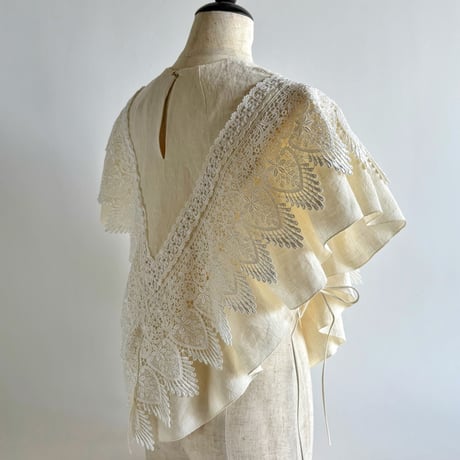 European linen scarf collar (white race)  "b"