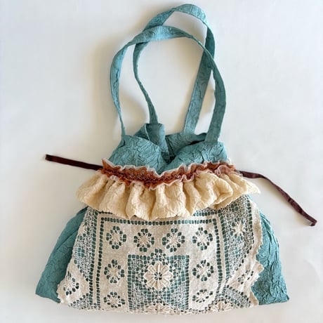 vintage lace  bag  (mint blue)